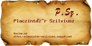 Placzintár Szilviusz névjegykártya